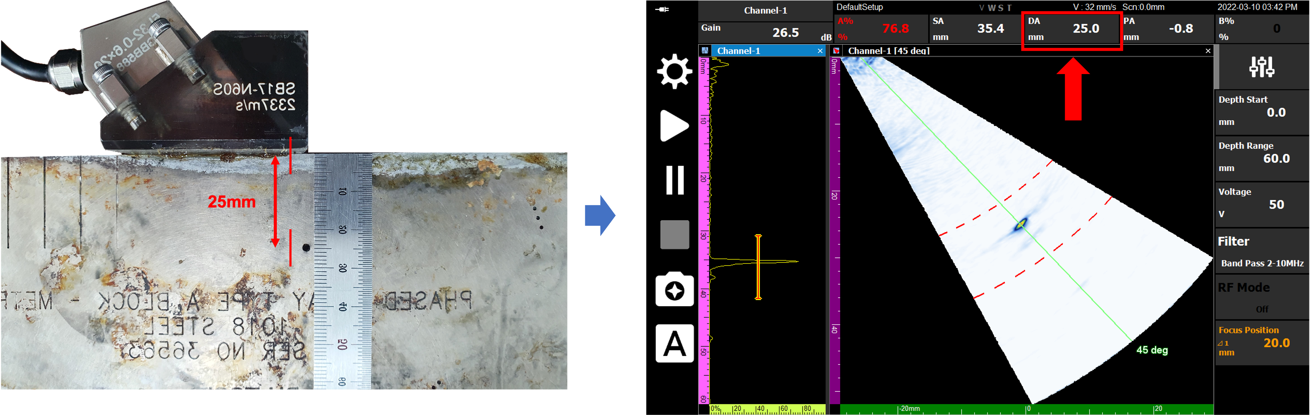 DA Depth Measurement Example