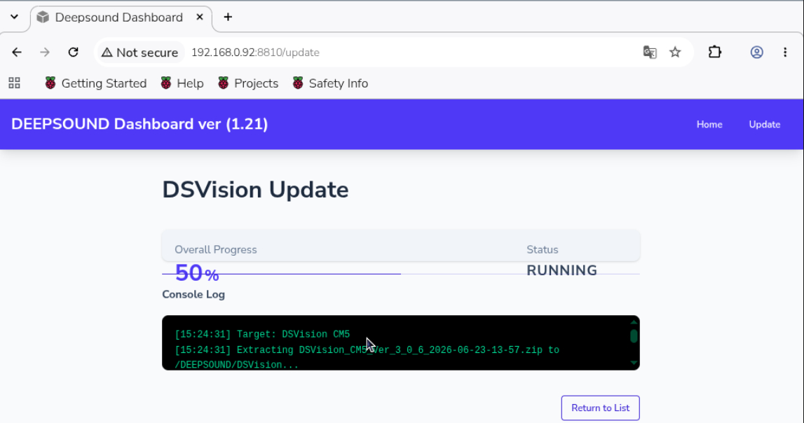 Executing Update and Success Verification