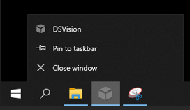 Right-click taskbar icon to close program